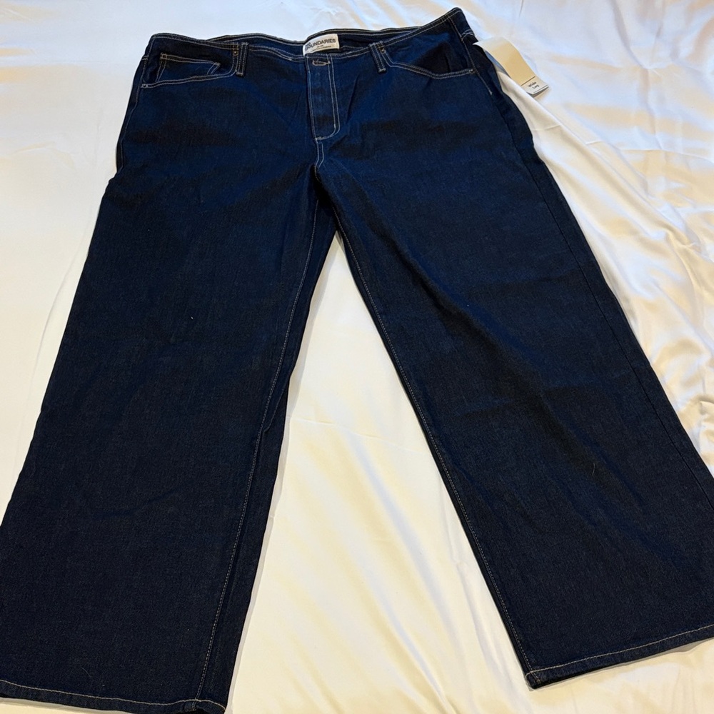 No Boundaries Men's Relaxed Fit Deep Indigo Jeans